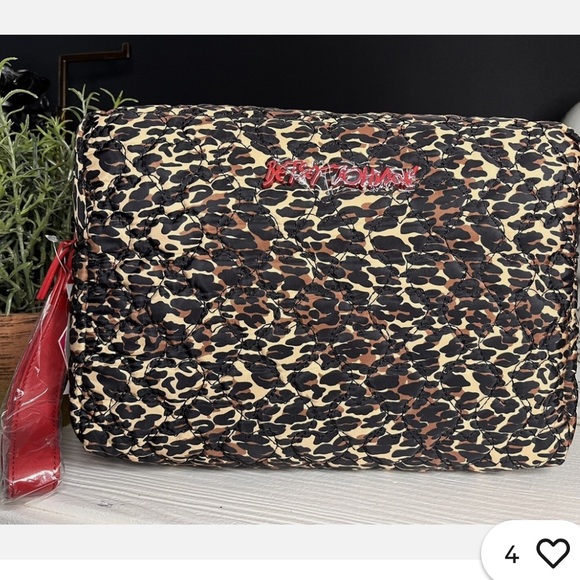 Betsey Johnson Animal Print Large Cosmetic Travel Toiletry...
